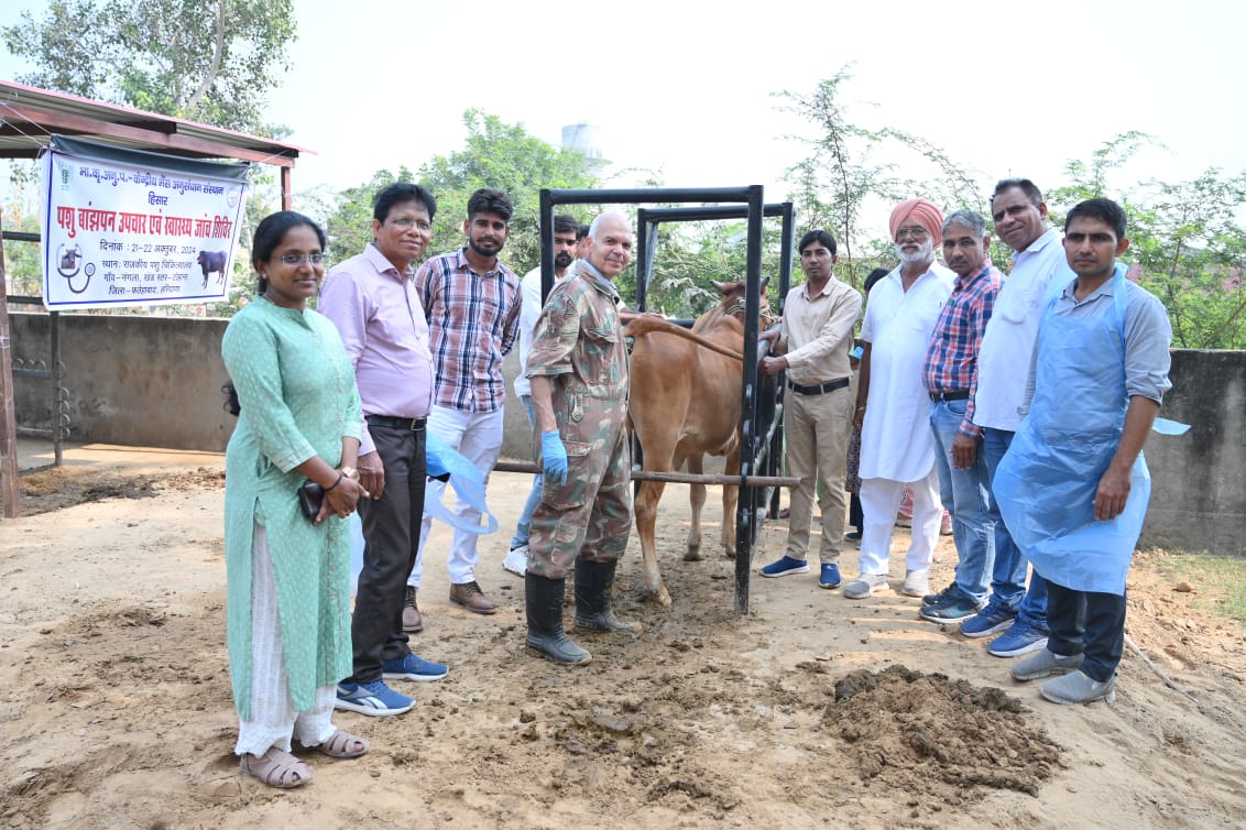 ICAR-CIRB, in collaboration with the Department of Animal Husbandry & Dairying, Government of Haryana, is organizing an animal infertility camp and animal health check-up camp in the SCSP model village, Nangla, Fatehabad